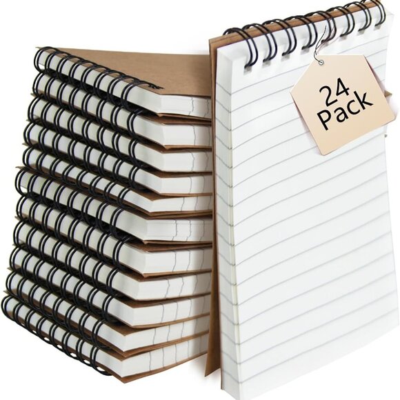 Memo Pads 24 packs, Small 3x5 Spiral Notepads, Office Style Mini Notebook, Small - Picture 1 of 9